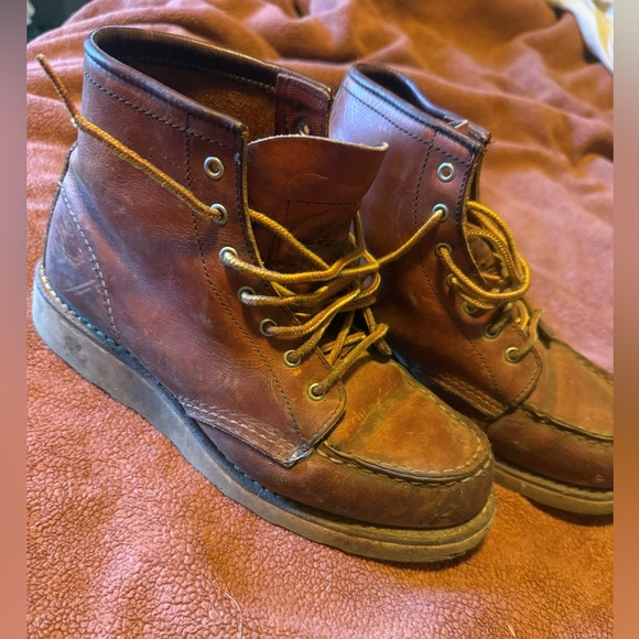Red Wing Shoes Brown Leather Womens Moc Toe Wedge Sole 6.5 B - Picture 2 of 7